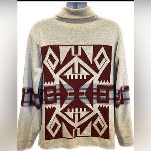 Vintage 1970’s shawl collar southwestern Aztec cardigan L/XL
